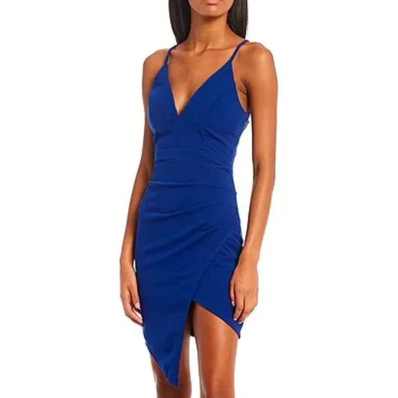 Honey And Rosie Dresses | Honey And Rosie Womens Blue Lace Back Mini Bodycon Dress - Xs - New W/ Tags | Color: Blue | Size: Xsj | Purplezinnias's